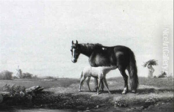Horses In A Meadow - view 1
