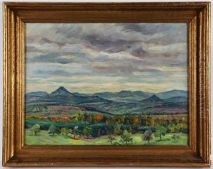 Blick Uber Herbstliche Tallandschaft Mit Auslaufern Der Schwabischen Alb by Friedrich Wilhelm Mook