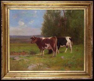 Pastoral Landscape With Cows by Albion Harris Bicknell