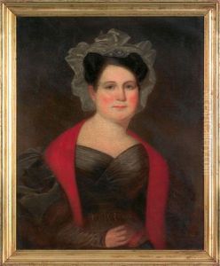 Portrait Of A Husband And Wife (mr. And Mrs. White?; Pair) by Samuel Moon