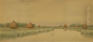 Haystacks by Evelyn Bicknell