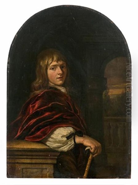 Portrait De Jeune Homme Tenant Une Canne - view 1