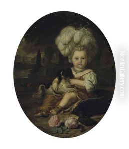 Portrait D'un Jeune Enfant Avec Un Chien Portrait D'un Jeune Enfant Avec Un Chien