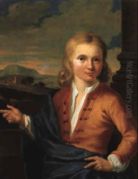 Portrait Of A Boy In A Tunic And Blue Mantle - view 1