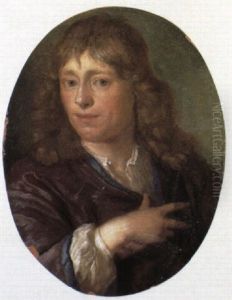 Portrait Of A Gentleman Wearing A Purple Satin Robe Trimmed With Blue Portrait Of A Gentleman Wearing A Purple Satin Robe Trimmed With Blue