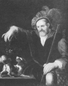 A Bravo Teasing A Dog With A Bird by Carel de Moor