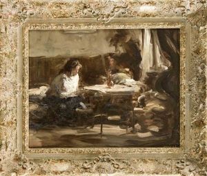 Junge Dame In Einem Interieur by Henrik Moor