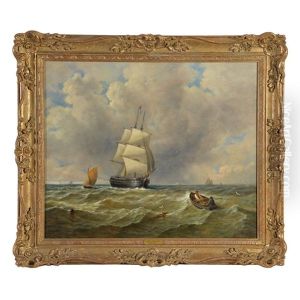 Shipping In Choppy Waters by John Moore Of Ipswich