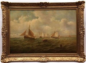 Shipping Off A Coast, Possibly Felixstowe