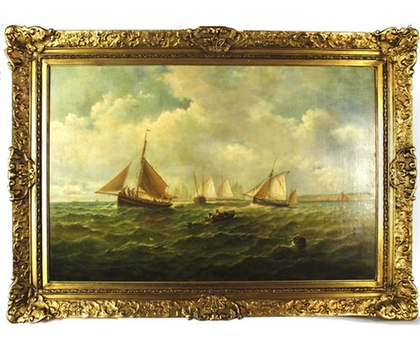 Shipping Off A Coast, Possibly Felixstowe - view 1