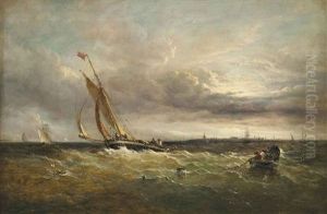 Fishing Vessels In A Steady Breeze Off Harwich