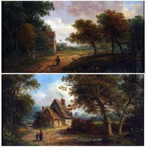 Mother And Child In A Country Lane And Roydon Common, Diss (pair) thumbnail