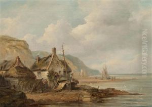 Figures And Cotage On The Beach At Sidmouth