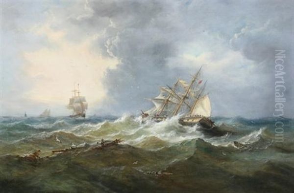 A Merchantman Caught In A Squall - view 1