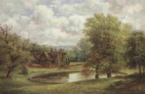 A Suffolk Country House In A Park by John Moore Of Ipswich