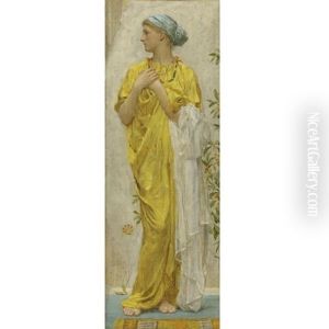 Standing Figure In Yellow And Blue (study For Topaz) by Albert Joseph Moore