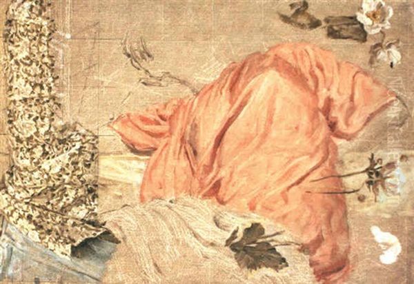 A Study Of Draperies And Flowers - view 1