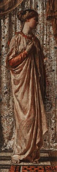 Standing Female Figure In Pale Pink Gown - view 1
