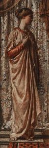 Standing Female Figure In Pale Pink Gown