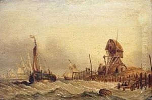 Fishing Boats Off The Dutch Coast by Claude T. Stanfield Moore