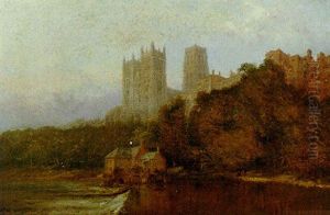 Cathedral Overlooking A River by Claude T. Stanfield Moore