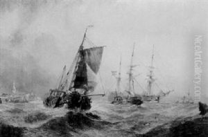 Shipping Off The Coast by Claude T. Stanfield Moore