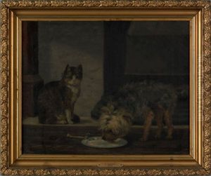 A Cat And Dog by Edwin Augustus Moore