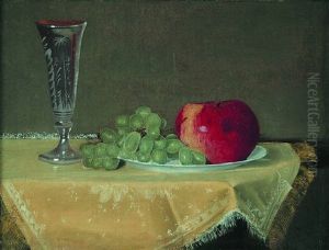Still Life With Glass And Fruit by Edwin Augustus Moore
