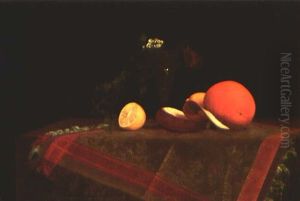 Still Life With Fruit And Vase Of Flowers by Edwin Augustus Moore