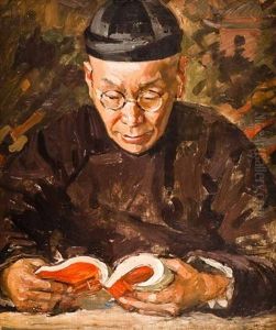 A Chinese Gentleman Reading by Eleanor Allen Moore