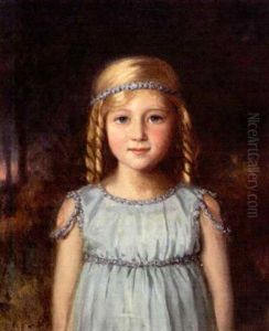 Girl In A Blue Dress by Ernest Moore