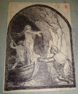 La Barque De Caron Ou Orphee Et Eurydice by Alexandre Bida