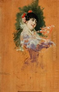 Study Of A Woman With Flowers In Her Hair Study Of A Woman With Flowers In Her Hair