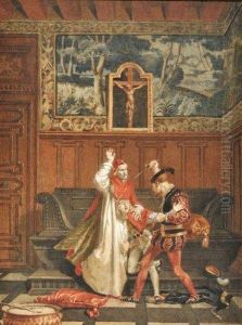 L'assasinat Par Cesare Borgia D'un Favori De Son Pere by Alexandre Bida
