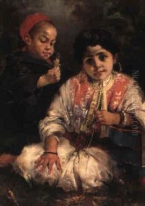Enfants Aux Sauterelles by Harry Humphrey Moore