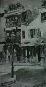 A New Orleans Street Scene by Harry Humphrey Moore