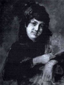 Spanish Lady With Fan by Harry Humphrey Moore
