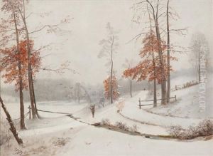 Winter Hunting Scene by Nelson Augustus Moore