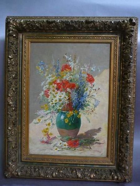 "bouquet De Roses" Signe Et Date 1879 En Bas A Droitehuile Sur Toile 71 X 53 Cm. Reparations; Beau Cadre Xixsiecle - view 1
