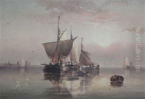 Sail Barges On A Calm Sea Sail Barges On A Calm Sea