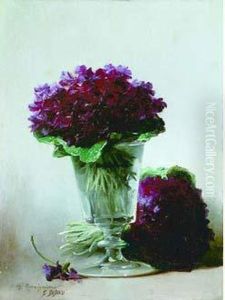 Deux Bouquets De Violettes by Eugene Bidau