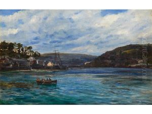 A View Of Fowey Harbour Looking Towards Bodinnick by Henry Moore