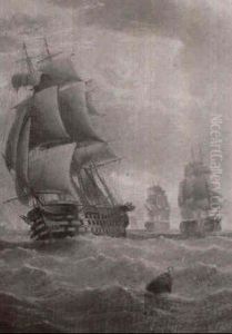 Men-o'-war At Sea, Probably Off Spithead
