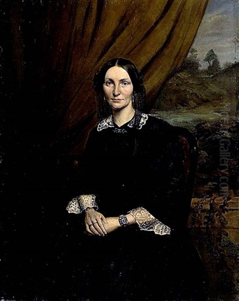 Portrat Einer Vornehmen Dame In Schwarzem Kleid - view 1