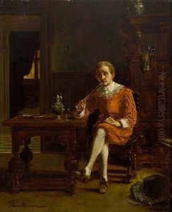 An Elegant Man Drinking And Smoking In An Interior