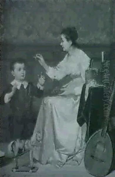 Interior Scene: Mother, Child And Toy - view 1