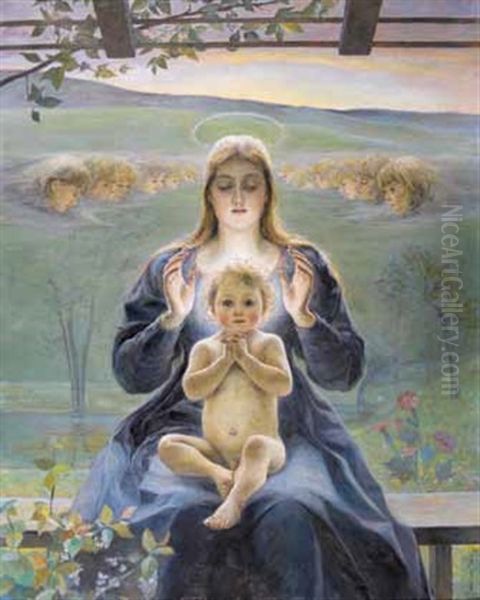 Maria Mit Kind In Landschaft - view 1