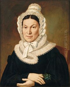 Portrait Einer Dame Im Typischen Habit Des Biedermeier by Wendelin Moosbrugger