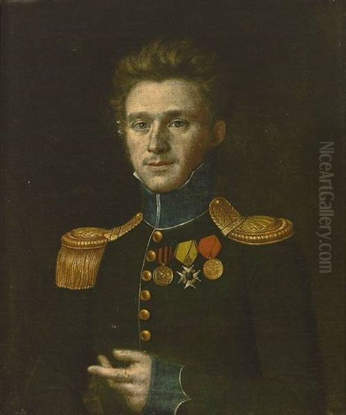 Portrait Eines Jungen Mannes In Ordensegeschmuckter Uniform - view 1