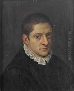 Portrait Of A Gentleman, Bust-length, In A Black Robe And White Collar by Antonis Mor Van Dashorst